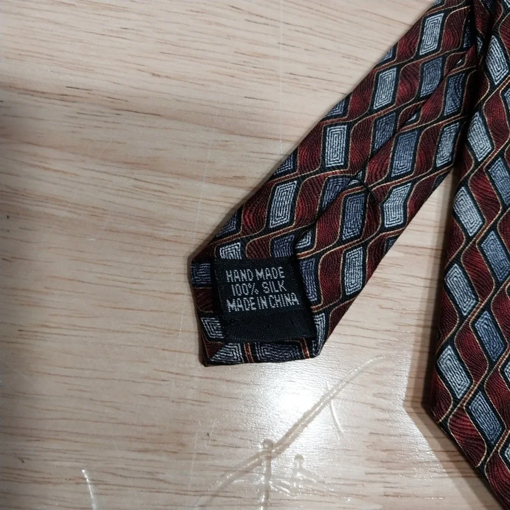 Keith Daniels Mens Neckties Lot of 4 Geometric Silk Multicolored